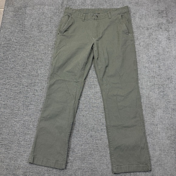 Eddie Bauer Utility Pants Men's 34x32 (36x30) Green Stretch Canvas Ultra Durable - Picture 2 of 10